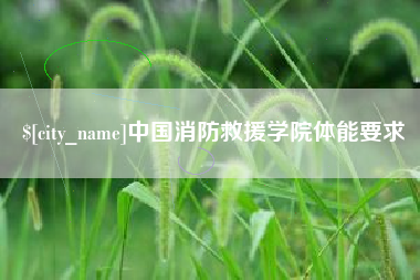 老河口中国消防救援学院体能要求