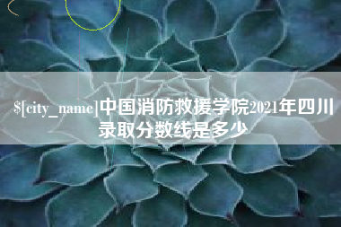 老河口中国消防救援学院2021年四川录取分数线是多少