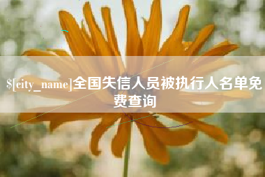 老河口全国失信人员被执行人名单免费查询