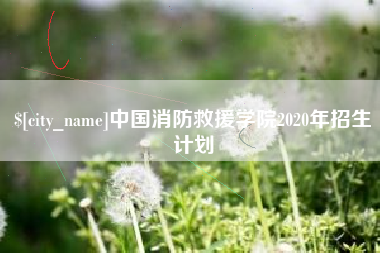 老河口中国消防救援学院2020年招生计划