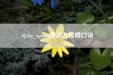 老河口速记九宫格口诀