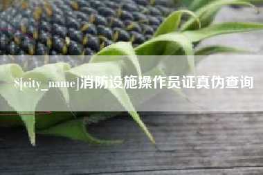 老河口消防设施操作员证真伪查询