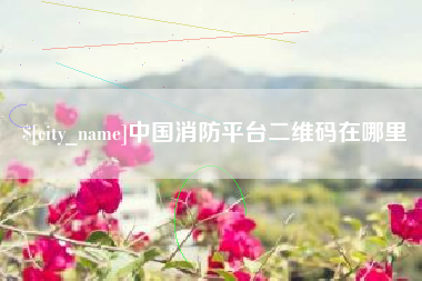 老河口中国消防平台二维码在哪里
