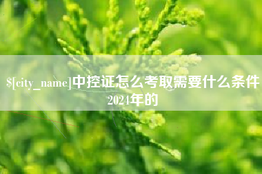 老河口中控证怎么考取需要什么条件2024年的