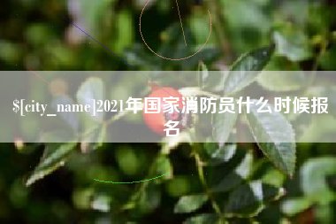 老河口2021年国家消防员什么时候报名