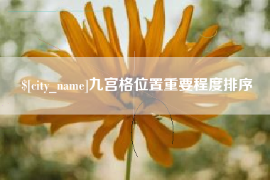 老河口九宫格位置重要程度排序