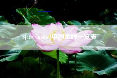 老河口中国金牌一览表