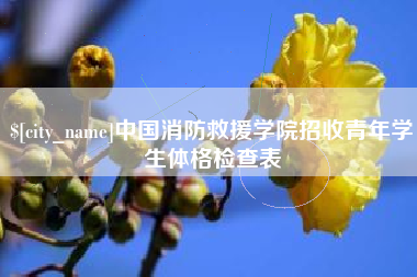 老河口中国消防救援学院招收青年学生体格检查表